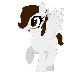 Size: 3173x3535 | Tagged: safe, artist:djmatinext, artist:starshade, oc, oc only, oc:flama, pegasus, pony, base used, blank flank, fangs, female, hair over one eye, high res, mare, open mouth, open smile, pegasus oc, simple background, smiling, solo, transparent background