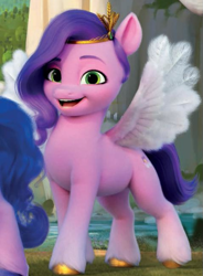 Size: 477x649 | Tagged: safe, izzy moonbow, pipp petals, zipp storm, pegasus, pony, unicorn, g5, official, adorapipp, cropped, cute, female, looking at you, mare, offscreen character, offscreen female, open mouth, open smile, smiling, smiling at you, solo focus, trio, trio female