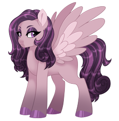 Size: 2657x2700 | Tagged: safe, artist:gigason, oc, oc only, pegasus, pony, eyeshadow, female, frown, high res, lidded eyes, looking at you, makeup, mare, offspring, parent:king sombra, parent:princess cadance, parents:somdance, pegasus oc, simple background, solo, spread wings, transparent background, wings