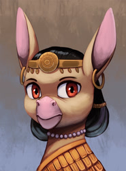 Size: 1500x2028 | Tagged: safe, artist:mrscroup, oc, oc only, donkey, equestria at war mod, bust, clothes, crown, donkey oc, ear piercing, jewelry, necklace, piercing, portrait, regalia, solo