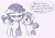 Size: 2265x1603 | Tagged: safe, artist:heretichesh, oc, oc only, oc:leslie, oc:red pill, pegasus, pony, unicorn, duo, female, filly, glasses, grayscale, leonine tail, monochrome, sad but true, simple background, speech bubble, white background