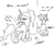 Size: 879x744 | Tagged: safe, artist:jargon scott, oc, oc:dyx, oc:okie dokey loki, alicorn, pony, unicorn, black and white, cigarette, duo, female, filly, grayscale, implied urine, magical lesbian spawn, mare, monochrome, mother and child, mother and daughter, offspring, older dyx, parent:oc:dyx, parent:oc:filly anon, parents:oc x oc, pissing, smoking, stealth urination