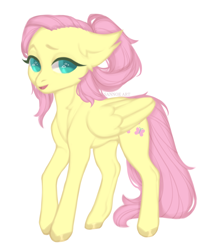 Size: 1476x1700 | Tagged: safe, artist:sannoe, fluttershy, pegasus, pony, g4, female, mare, simple background, solo, white background