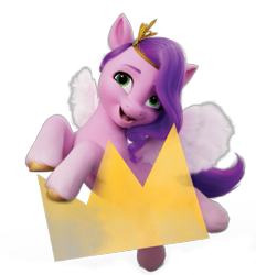 Size: 659x710 | Tagged: safe, pipp petals, pegasus, pony, g5, my little pony: a new generation, official, cutie mark, derp, female, looking at you, mare, simple background, solo, transparent background