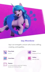 Size: 716x1148 | Tagged: safe, izzy moonbow, pony, unicorn, g5, official, introduction, solo