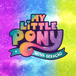 Size: 1080x1080 | Tagged: safe, g5, my little pony: a new generation, official, abstract background, my little pony: a new generation logo, no pony, portuguese