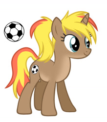 Size: 1280x1460 | Tagged: safe, artist:rioshi, artist:starshade, oc, oc only, pony, female, football, horn, mare, solo, sports, standing, three quarter view