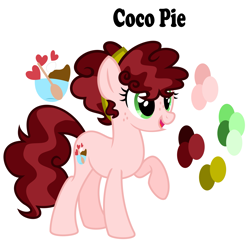 Size: 2459x2439 | Tagged: safe, artist:sunsetsparkle129, oc, oc only, oc:coco pie, earth pony, pony, female, freckles, high res, mare, offspring, parent:cheese sandwich, parent:pinkie pie, parents:cheesepie, reference sheet, simple background, solo, white background