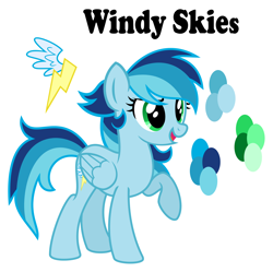 Size: 2452x2445 | Tagged: safe, artist:sunsetsparkle129, oc, oc only, oc:windy skies, pegasus, pony, female, high res, mare, offspring, parent:rainbow dash, parent:soarin', parents:soarindash, reference sheet, simple background, solo, white background