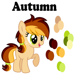 Size: 1024x1038 | Tagged: safe, artist:sunsetsparkle129, oc, oc only, oc:autumn, earth pony, pony, female, filly, freckles, offspring, parent:apple bloom, reference sheet, simple background, solo, white background