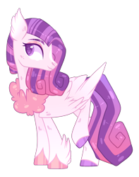 Size: 2091x2652 | Tagged: safe, artist:lilywolfpie, oc, oc only, hybrid, pony, female, high res, interspecies offspring, magical lesbian spawn, offspring, parent:princess cadance, parent:queen novo, simple background, solo, transparent background