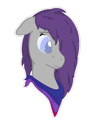 Size: 2595x3407 | Tagged: safe, alternate version, artist:autumnsfur, oc, oc only, oc:glitter stone, earth pony, pony, background removed, bisexual pride flag, blushing, bust, earth pony oc, female, hair over one eye, high res, mare, neckerchief, ponysona, pride, pride flag, simple background, transparent background