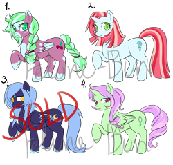 Size: 2000x1909 | Tagged: safe, artist:felune-bun, oc, alicorn, pegasus, pony, unicorn, alicorn oc, female, horn, mare, pegasus oc, raised hoof, simple background, smiling, transparent background, two toned wings, unicorn oc, wings