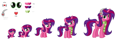 Size: 4447x1557 | Tagged: safe, artist:darbypop1, oc, oc only, oc:alyssa rice, alicorn, pony, 5-year-old, age progression, baby, baby pony, clothes, female, filly, high res, mare, scarf, simple background, solo, teenager, transparent background