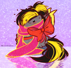 Size: 3703x3541 | Tagged: safe, artist:krissstudios, oc, oc only, pony, bow, chubbie, high res, solo