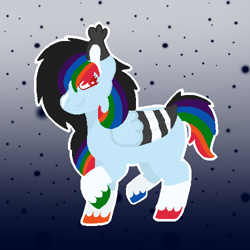 Size: 500x500 | Tagged: safe, artist:kaged-wolf, artist:synchr0wolf, rainbow dash, bat pony, pegasus, pony, g4, alternate design, freckles, unshorn fetlocks