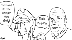 Size: 1200x675 | Tagged: safe, artist:pony-berserker, applejack, earth pony, pony, pony-berserker's twitter sketches, g4, family, fast and furious, meme, that's my pony, that's my x, vin diesel