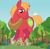 Size: 1920x1893 | Tagged: safe, artist:thegiantponyfan, big macintosh, earth pony, pony, g4, freckles, giant earth pony, giant pony, giant/macro earth pony, horse collar, houses, macro, male, ponyville, really big mac, stallion, tree