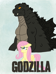 Size: 3024x4032 | Tagged: safe, artist:lordshrekzilla20, fluttershy, kaiju, fanfic:godzilla, g4, fanfic, fanfic art, fanfic cover, godzilla, godzilla (series)