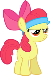 Size: 390x594 | Tagged: safe, artist:xylophon, apple bloom, earth pony, pony, call of the cutie, g4, season 1, apple bloom's bow, bow, confident, female, filly, hair bow, headband, simple background, solo, transparent background, vector