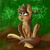 Size: 3870x3874 | Tagged: safe, artist:kalashnikitty, oc, oc:kalaya, deer, deer pony, hybrid, original species, :d, antlers, braid, cute, female, high res, nature, ocbetes, sitting