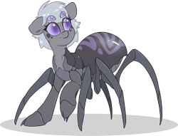 Size: 1948x1491 | Tagged: safe, artist:fluffyxai, oc, oc only, oc:nightshade moonlight, drider, monster pony, original species, spider, spiderpony, claws, fangs, multiple eyes, pony hybrid, simple background, spider legs, transparent background