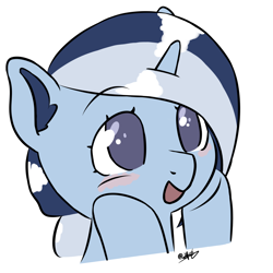 Size: 2000x2000 | Tagged: safe, artist:闪电_lightning, oc, oc:river swirl, pony, unicorn, equestria at war mod, blushing, bust, cute, high res, open mouth, starry eyes, wingding eyes