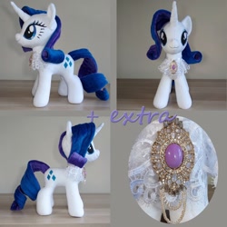 Size: 2164x2160 | Tagged: safe, artist:larsen toys, rarity, pony, unicorn, g4, forsale, high res, irl, multiple views, photo, plushie, solo