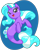 Size: 1425x1778 | Tagged: safe, artist:equinepalette, oc, oc only, pony, seapony (g4), unicorn, blue background, dorsal fin, female, fish tail, flowing mane, flowing tail, gray eyes, horn, multicolored hair, open mouth, open smile, seaponified, simple background, smiling, solo, species swap, tail, transparent background