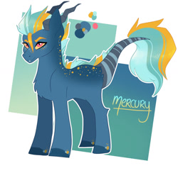 Size: 1280x1250 | Tagged: safe, artist:honeymantis, oc, oc only, oc:mercury, hybrid, draconequus hybrid, interspecies offspring, male, offspring, parent:discord, parent:trixie, parents:trixcord