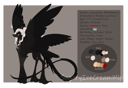 Size: 4344x3000 | Tagged: safe, artist:sugaryicecreammlp, oc, oc:cassandra bloodmary, pony, seraph, vampire, vampony, female, mare, multiple wings, reference sheet, solo