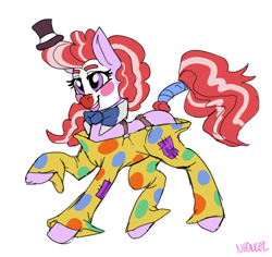 Size: 3018x2854 | Tagged: safe, artist:neoncel, oc, oc only, oc:clown pony, earth pony, pony, bowtie, clown, clown makeup, hat, high res, solo, top hat