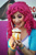 Size: 1024x1546 | Tagged: safe, artist:sarahndipity cosplay, pinkie pie, human, equestria girls, g4, 2017, bracelet, clothes, cosplay, costume, food, ice cream, irl, irl human, jewelry, open mouth, photo