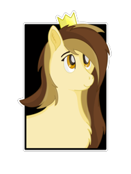 Size: 2920x3860 | Tagged: safe, alternate version, artist:autumnsfur, oc, oc only, oc:prince whateverer, earth pony, pony, background removed, bust, chest fluff, colored, crown, earth pony oc, high res, jewelry, male, regalia, simple background, smiling, solo, stallion, transparent background