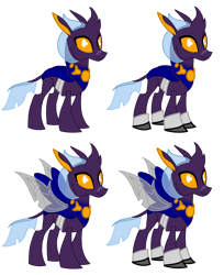 Size: 1586x1939 | Tagged: safe, artist:agdapl, oc, oc only, changedling, changeling, changedling oc, changeling oc, curved horn, horn, simple background, transparent background