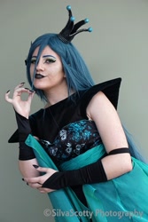 Size: 1365x2048 | Tagged: safe, artist:sarahndipity cosplay, artist:silverscotty photography, queen chrysalis, human, g4, 2017, clothes, cosplay, costume, irl, irl human, long nails, photo