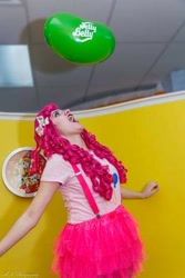 Size: 320x480 | Tagged: safe, artist:sarahndipity cosplay, pinkie pie, human, g4, clothes, cosplay, costume, irl, irl human, open mouth, photo