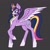 Size: 1080x1080 | Tagged: safe, artist:droopihorn, twilight sparkle, alicorn, pony, g4, alternate cutie mark, alternate design, chest fluff, curved horn, dark background, eyelashes, female, horn, jewelry, mare, raised hoof, smiling, solo, tiara, twilight sparkle (alicorn)