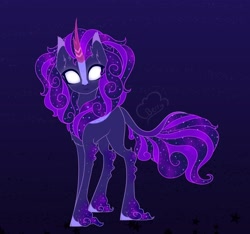 Size: 2048x1917 | Tagged: safe, artist:cloudberry_mess, autumn blaze, tantabus, kirin, g4, ethereal mane, ethereal tail, glowing eyes, solo, tantabusified