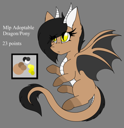 Size: 2319x2383 | Tagged: safe, artist:silenceshadowwolf, oc, oc only, dracony, dragon, hybrid, eyelashes, gray background, high res, horns, reference sheet, simple background, solo, wings