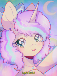 Size: 1920x2562 | Tagged: safe, artist:pierogarts, oc, oc only, pony, unicorn, 90s anime, bust, looking at you, soft color, solo