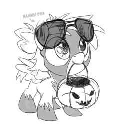 Size: 908x924 | Tagged: safe, artist:jewellier, oc, oc only, oc:ocean tide, pegasus, pony, clothes, costume, cyrillic, glasses, oda 997, pegasus oc, pumpkin, russian, russian meme, shadowbolts, shadowbolts costume, sketch, solo, translated in the comments