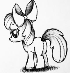 Size: 927x960 | Tagged: safe, artist:ssdancer, apple bloom, earth pony, pony, g4, female, filly, sketch, solo