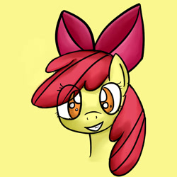 Size: 1000x1000 | Tagged: safe, artist:dropple-rd, apple bloom, earth pony, pony, g4, female, filly, grin, smiling, solo