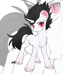 Size: 3000x3500 | Tagged: source needed, safe, artist:amo, oc, oc:凌宇, pony, unicorn, chest fluff, cloven hooves, colored hooves, ear fluff, high res, male, slit pupils, stallion