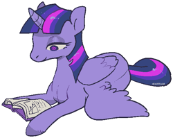 Size: 583x463 | Tagged: safe, artist:heartcade, twilight sparkle, alicorn, pony, g4, book, colored hooves, female, mare, reading, simple background, solo, transparent background, twilight sparkle (alicorn)