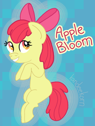 Size: 768x1024 | Tagged: safe, artist:kandeekorn, apple bloom, earth pony, pony, g4, female, filly, solo