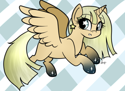 Size: 1400x1024 | Tagged: safe, artist:potatogirlivy, oc, oc only, oc:milkyway, alicorn, pony, alicorn oc, female, horn, solo, starry eyes, stars, wingding eyes, wings