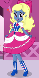 Size: 540x1080 | Tagged: safe, artist:grapefruit-face, rarity, oc, oc only, oc:azure/sapphire, equestria girls, g4, clothes, crossdressing, dress, dress-up, femboy, male, show accurate, solo