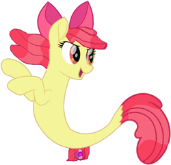 Size: 1104x1066 | Tagged: safe, artist:twilightsparkle0428, apple bloom, seapony (g4), g4, female, filly, seaponified, seapony apple bloom, simple background, solo, species swap, transparent background